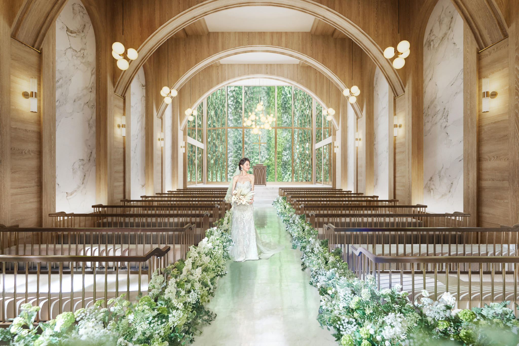 観光地の喧噪を離れて緑豊かな北山エリアに佇む、花嫁の憧れを集めた夢のような邸宅。